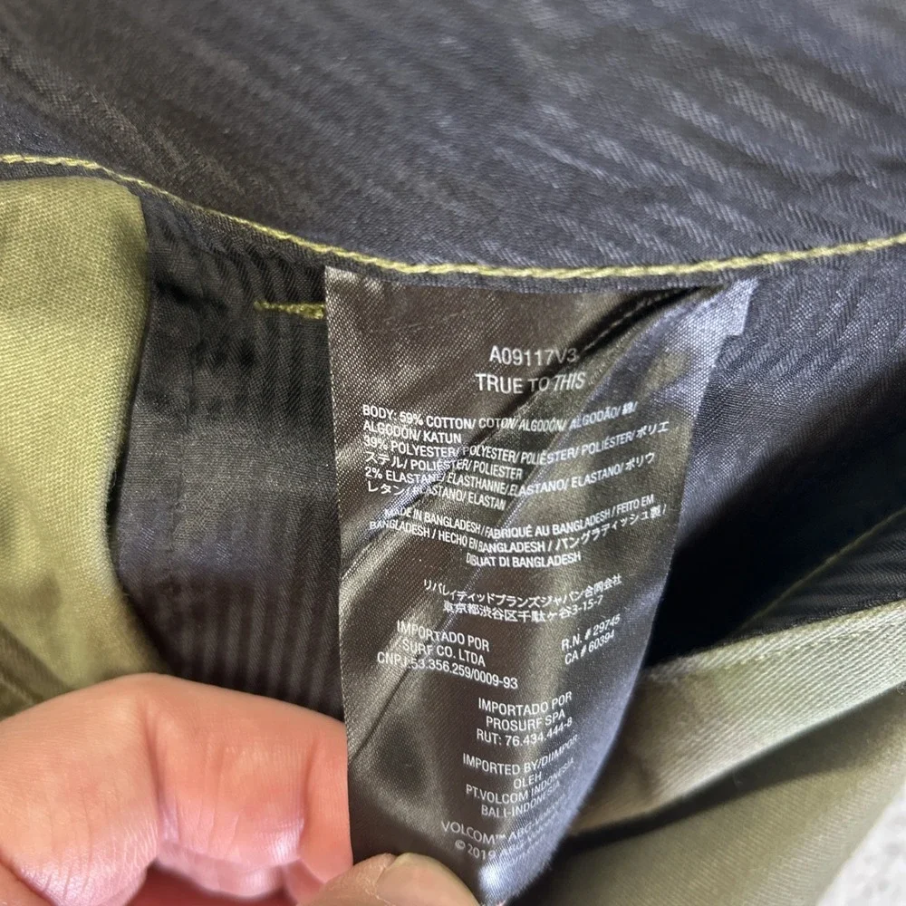 Volcom Shorts Mens 30 Green‎ Camo Chino Vmonty Stretch 22 Skate Military NEW - Picture 5 of 9